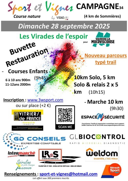 Sport et Vignes 5 ou 10 km pour Vaincre la Mucoviscidose
