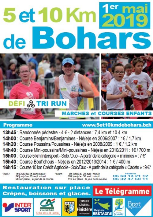 5 et 10 km de Bohars